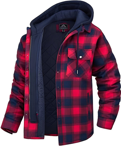 Rodger - Jachetă modernă cu glugă, cu carouri, pentru bărbați