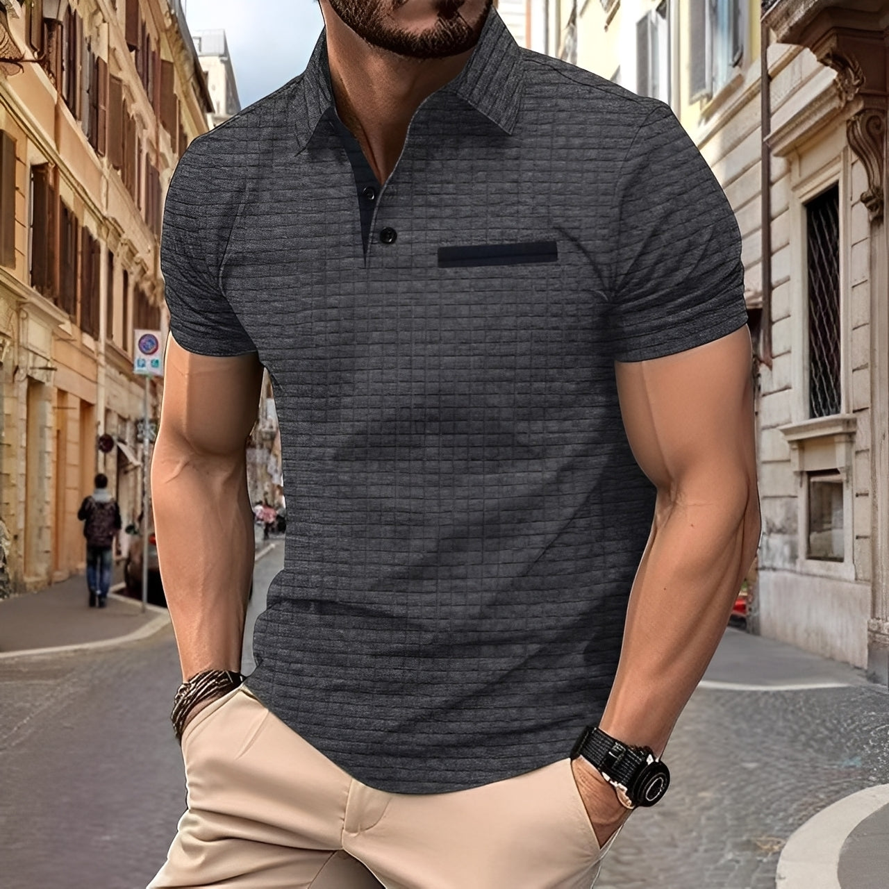 Benson - Tricou polo pentru bărbați, cu croială slim-fit, elegant