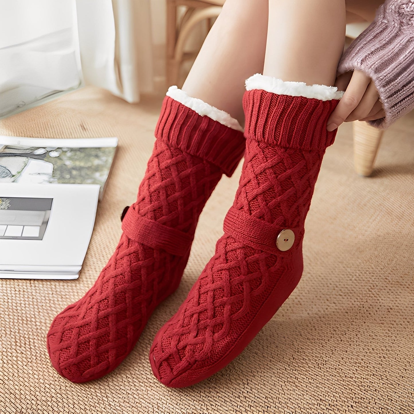 Lavina - Șosete feminine elegante din lână și fleece