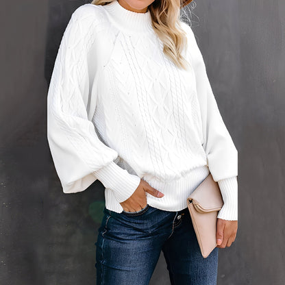 Jemima - Pulover pentru femei, casual, cu guler înalt