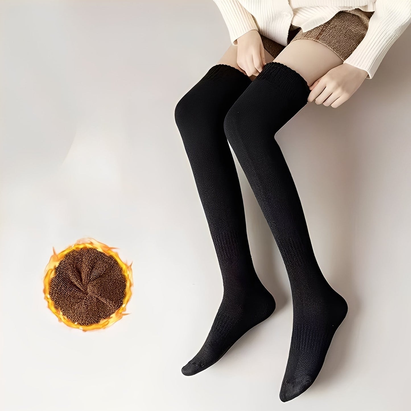 Shirlee - Șosete elegante lungi, calde și groase