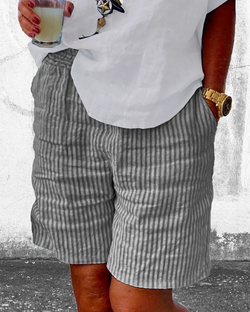 Élise – Pantaloni Scurți Dungati