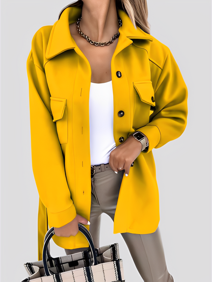 Tiffanie - Jachetă din lână modernă și ușoară cu guler rever pentru femei