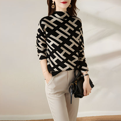 Eleanor - Pulover cu mâneci lungi și design imprimat pentru doamne