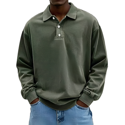 Chris - Tricou clasic, gros și cu mânecă lungă pentru bărbați