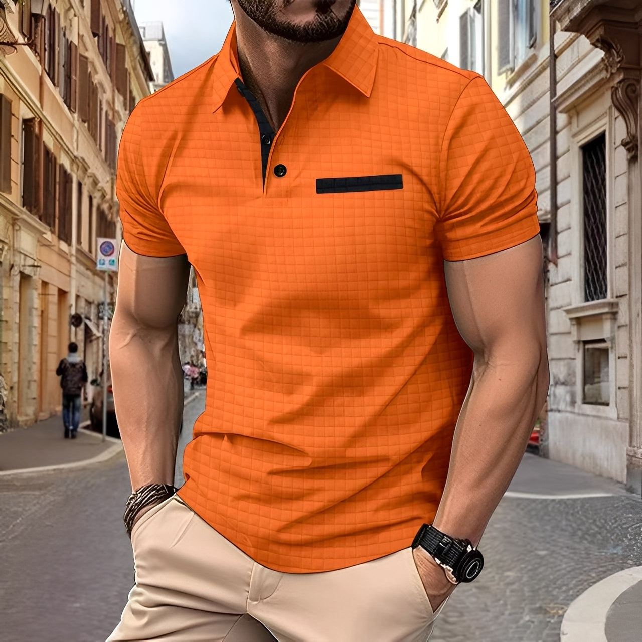 Benson - Tricou polo pentru bărbați, cu croială slim-fit, elegant