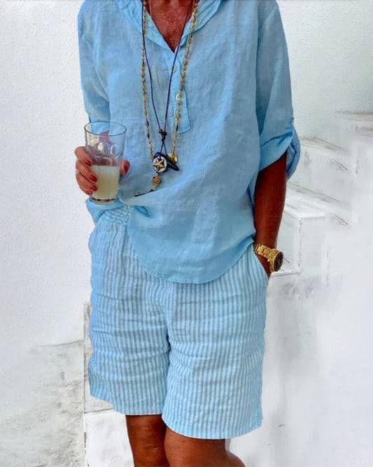 Élise – Pantaloni Scurți Dungati