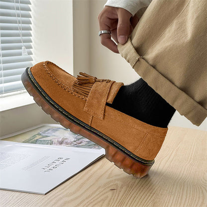 Milton - Papuci eleganți din piele de căprioară cu ciucuri pentru bărbați