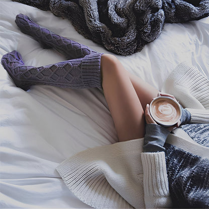 Shannon - Șosete lungi călduroase cu bilă de păr pentru femei
