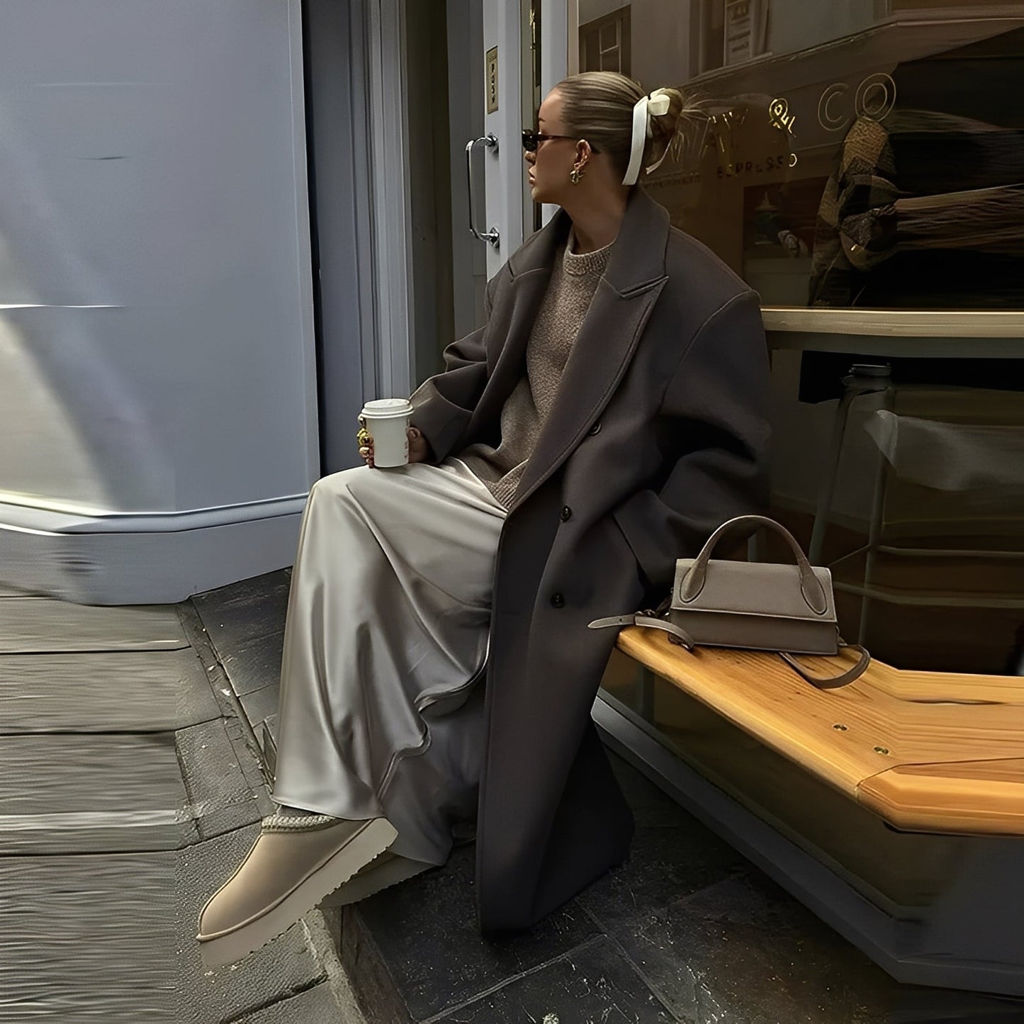 Veronica - Palton elegant și comod pentru femei, de lungime mare