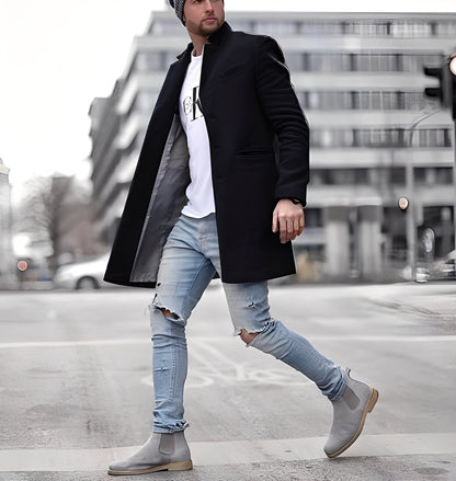 Cordell - Pardesiu lung și comod din lână pentru bărbați