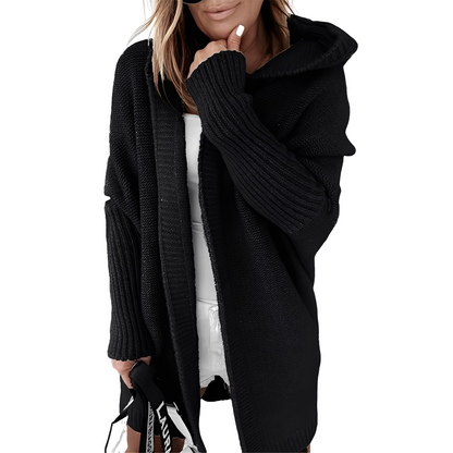 Maryellen - Cardigan tricotat de damă cu glugă