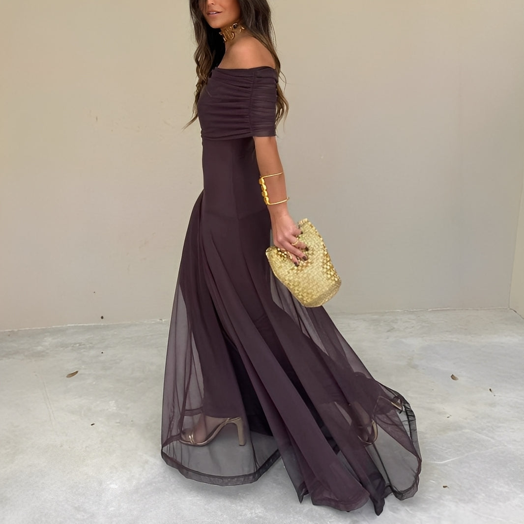 Eunice - Rochie Maxi din Mesh, Elegantă pentru Doamne