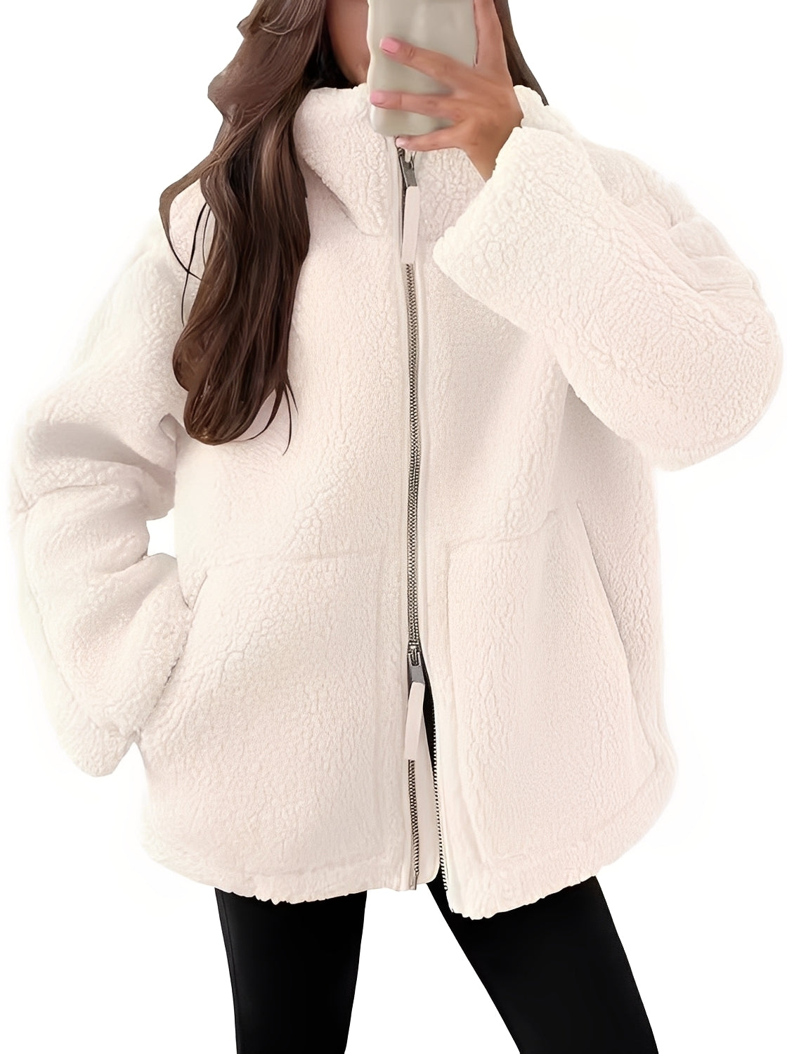 Rowena - Jachetă elegantă din lână cu fermoar pentru femei