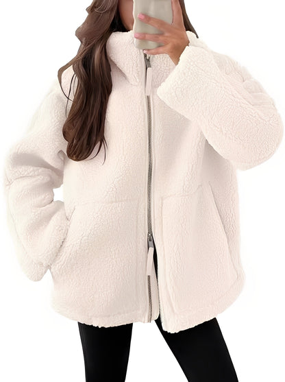 Rowena - Jachetă elegantă din lână cu fermoar pentru femei