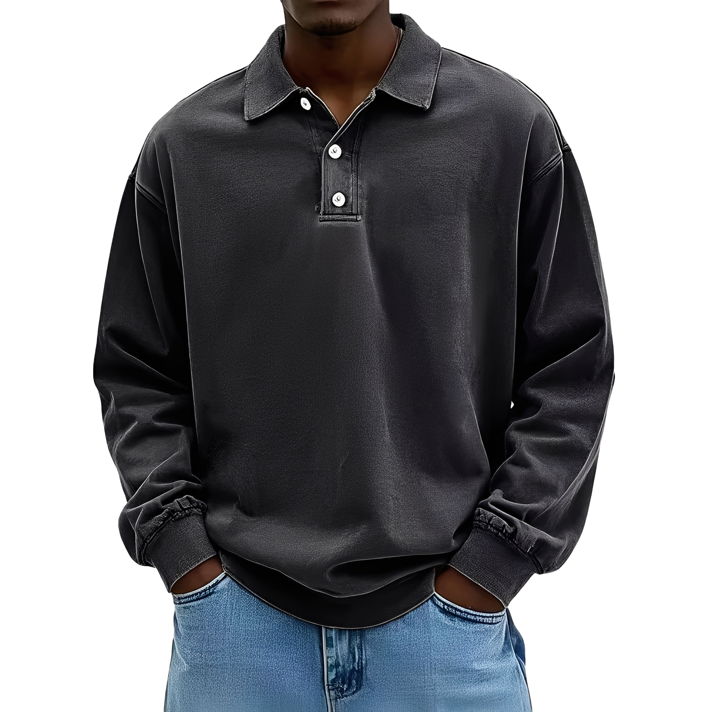 Chris - Tricou clasic, gros și cu mânecă lungă pentru bărbați