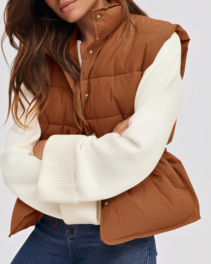 Aimee - Vestă de damă lejeră, căptușită, cu un singur rând