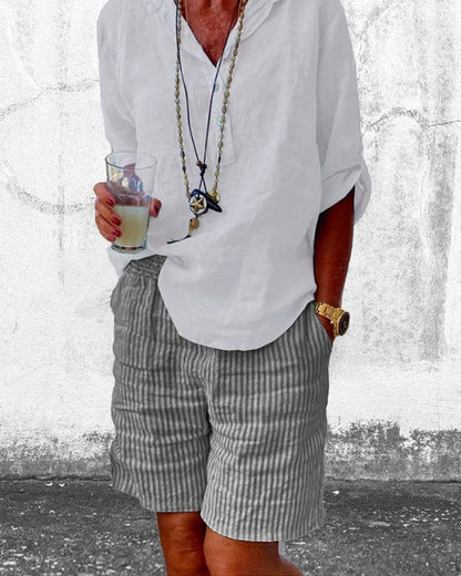 Élise – Pantaloni Scurți Dungati