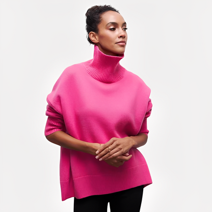 Margery - Pulover pentru femei cu guler înalt și plus de confort