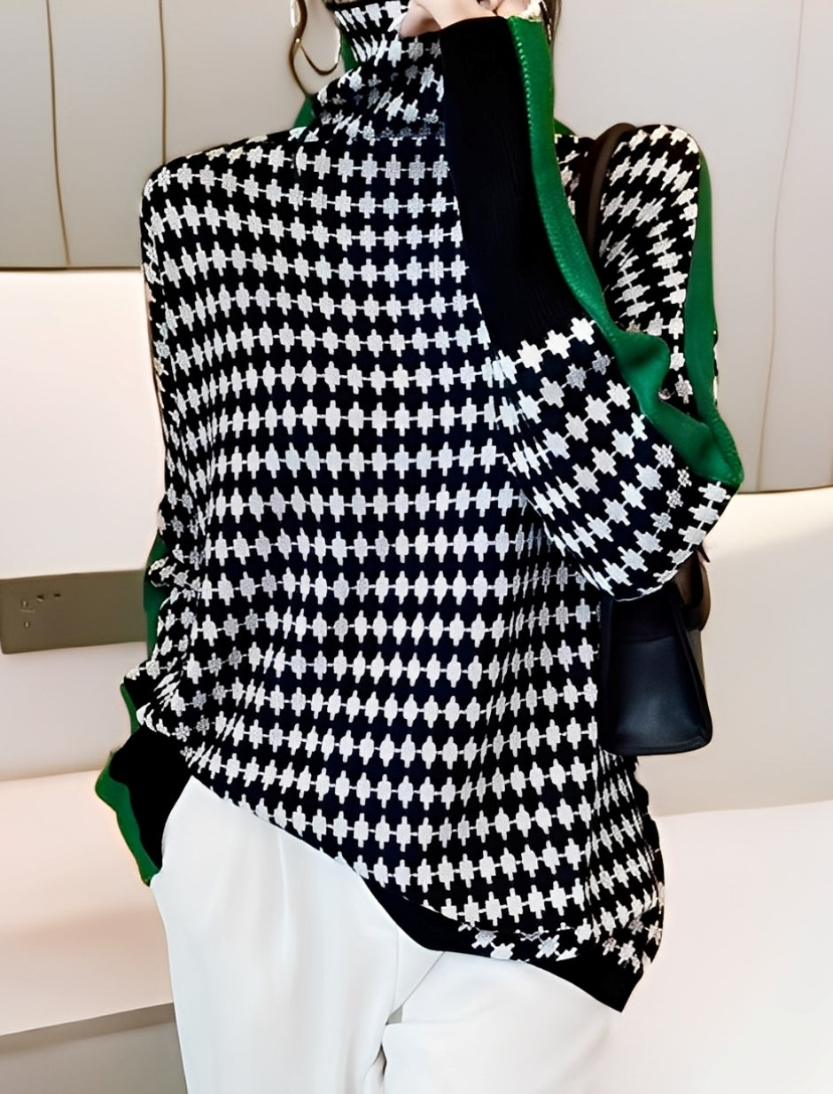 Bryony - Pulover elegant tricotat cu guler înalt pentru femei