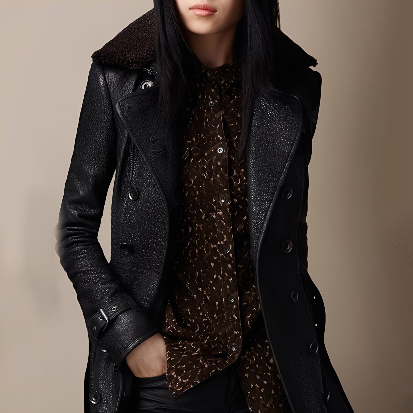 Rachael - Jachetă modernă din piele artificială pentru femei