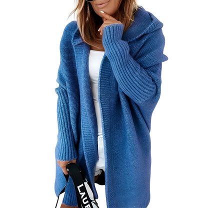 Maryellen - Cardigan tricotat de damă cu glugă