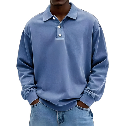 Chris - Tricou clasic, gros și cu mânecă lungă pentru bărbați