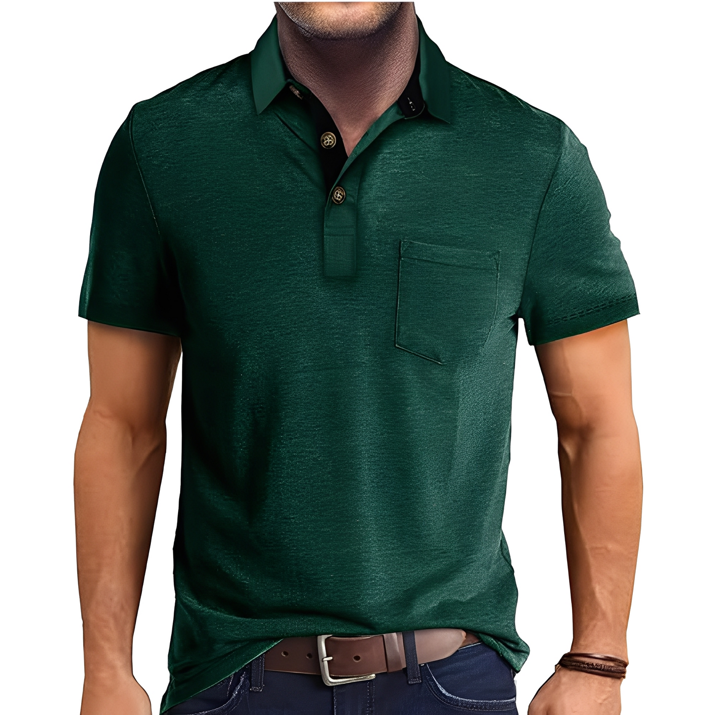 Abner - Tricou polo de inspirație retro, pentru bărbați, cu mâneci scurte