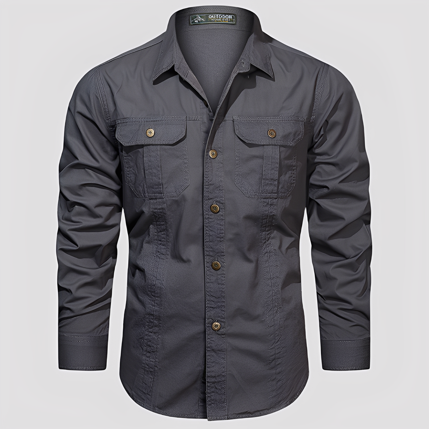 Ranulph - Cămașă bărbătească cu buzunare și mâneci lungi