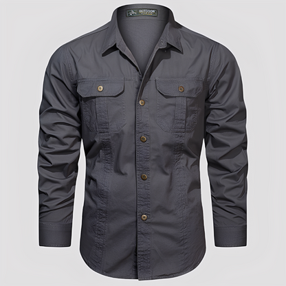 Ranulph - Cămașă bărbătească cu buzunare și mâneci lungi