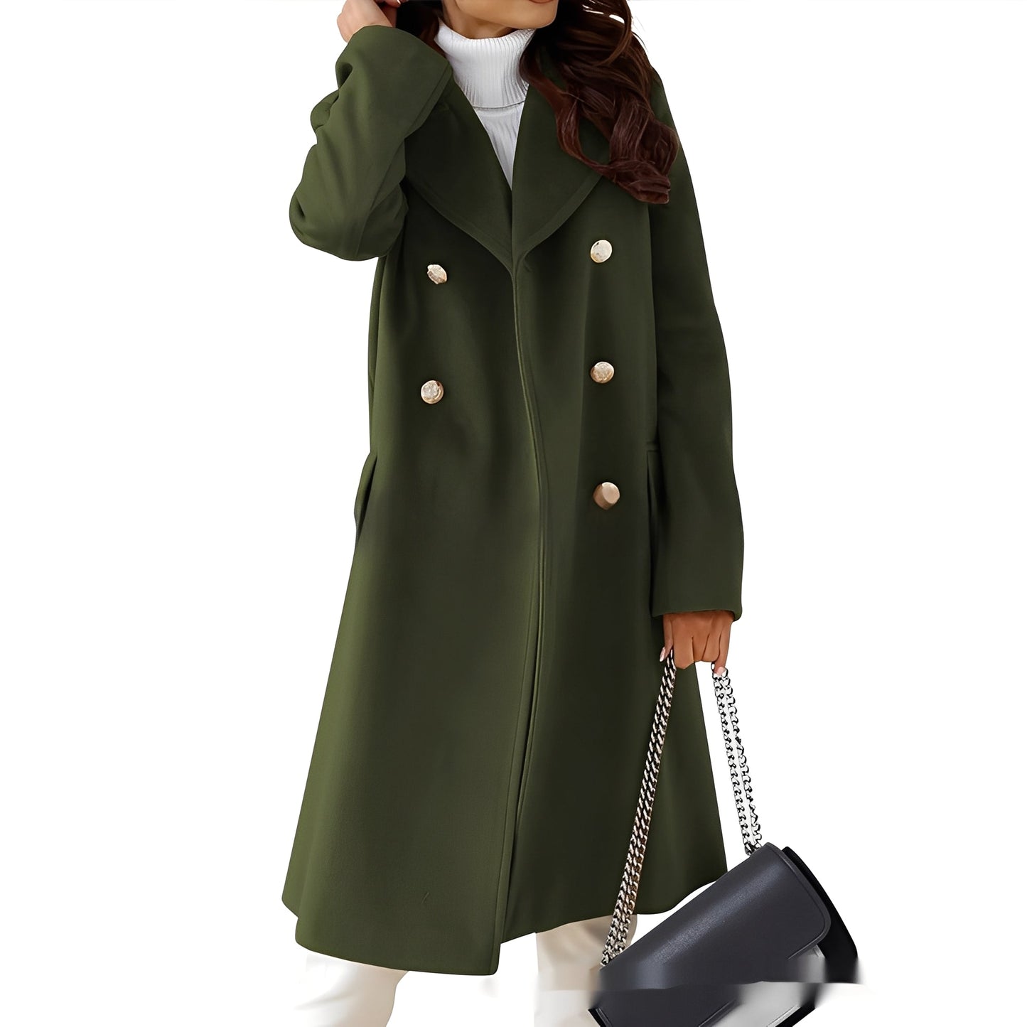 Amanda - Palton stilat cu nasturi dubli pentru femei