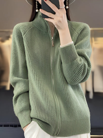 Brylee - Jacheta elegantă de lână cu fermoar pentru femei