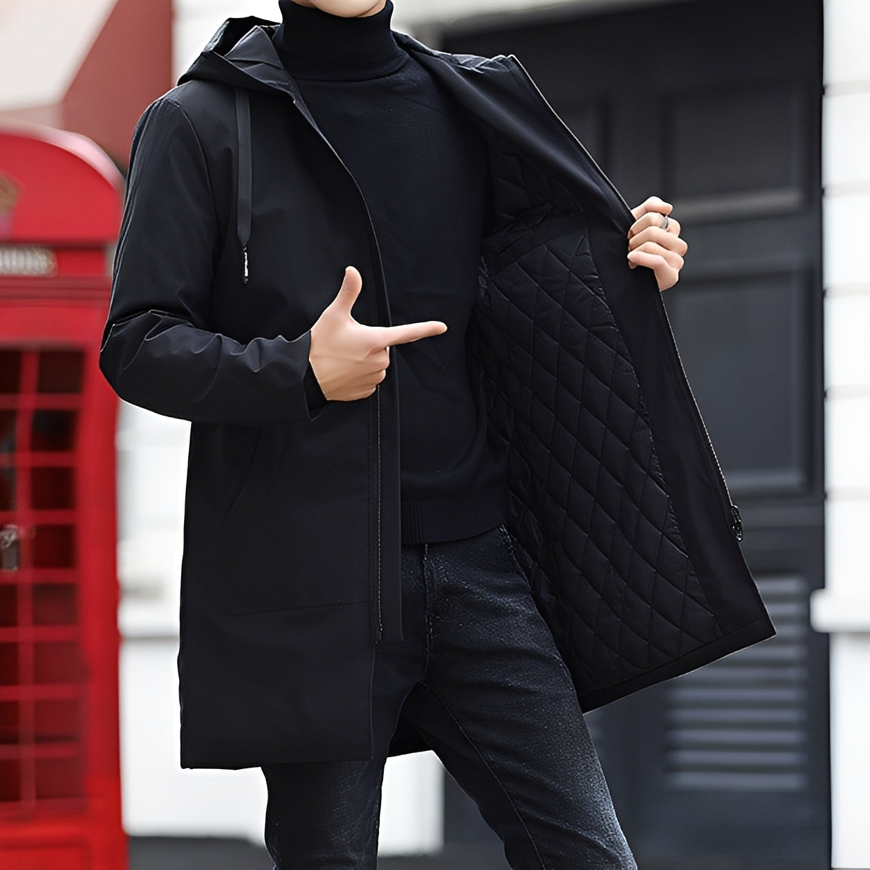 Lucas - Geacă groasă, rezistentă la apă, cu glugă pentru bărbați