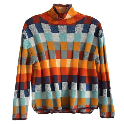 Katherine - Pulover femei din cașmir în stil patchwork