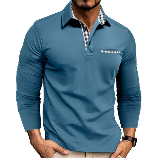 Jerome - Tricou polo relaxant pentru bărbați cu mâneci lungi