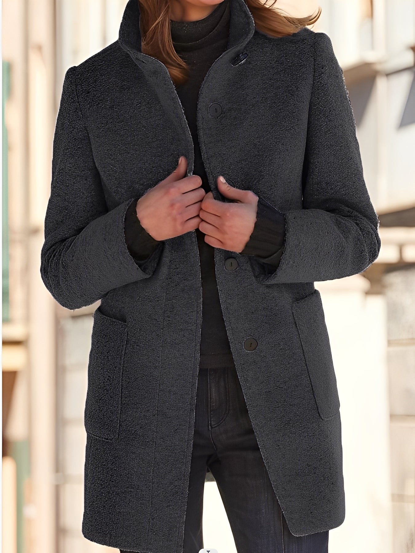 Michele - Pelerină din lână rezistentă la vânt pentru femei