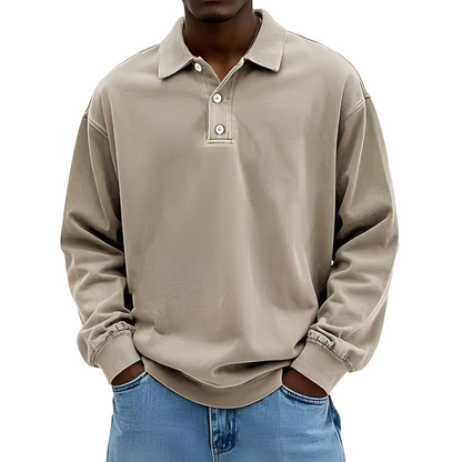 Chris - Tricou clasic, gros și cu mânecă lungă pentru bărbați