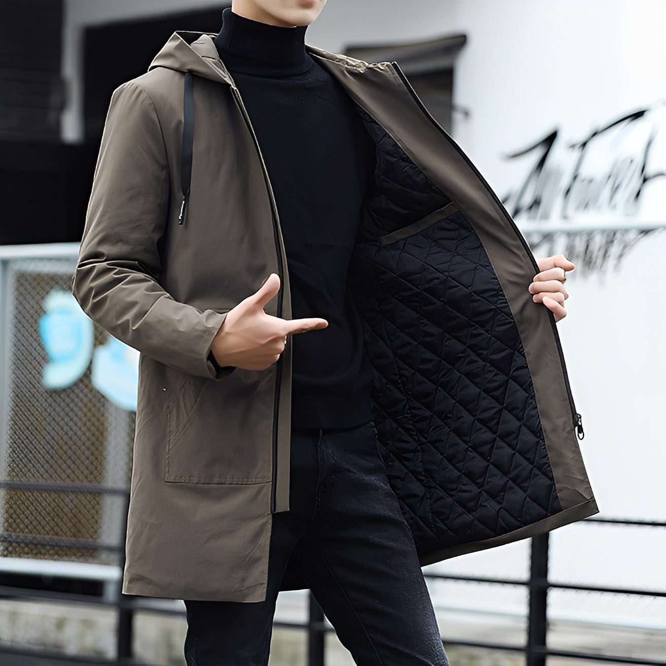 Derren - Jachetă casual pentru bărbați cu glugă