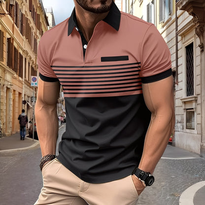 Derryl - Tricou polo bărbătesc cu dungi