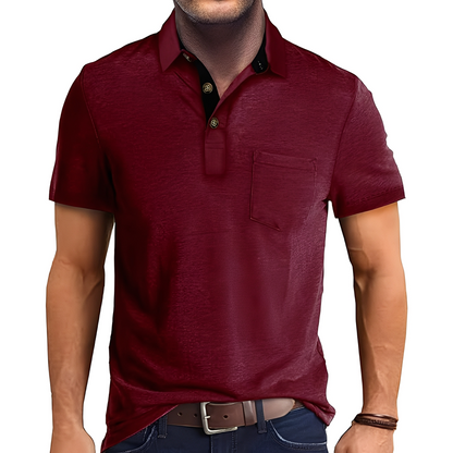 Abner - Tricou polo de inspirație retro, pentru bărbați, cu mâneci scurte