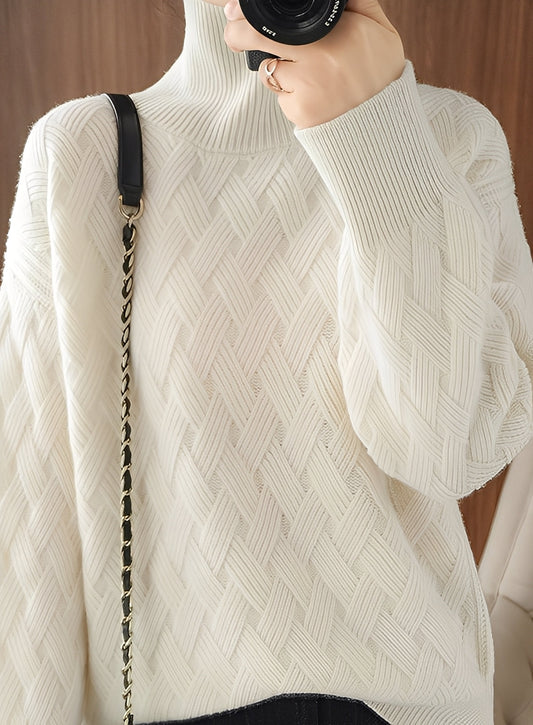 Ryanne - Pulover de damă cu guler înalt din cașmir