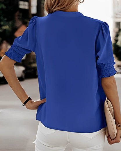 Sophia – Bluza Guler V Mâneci Scurte