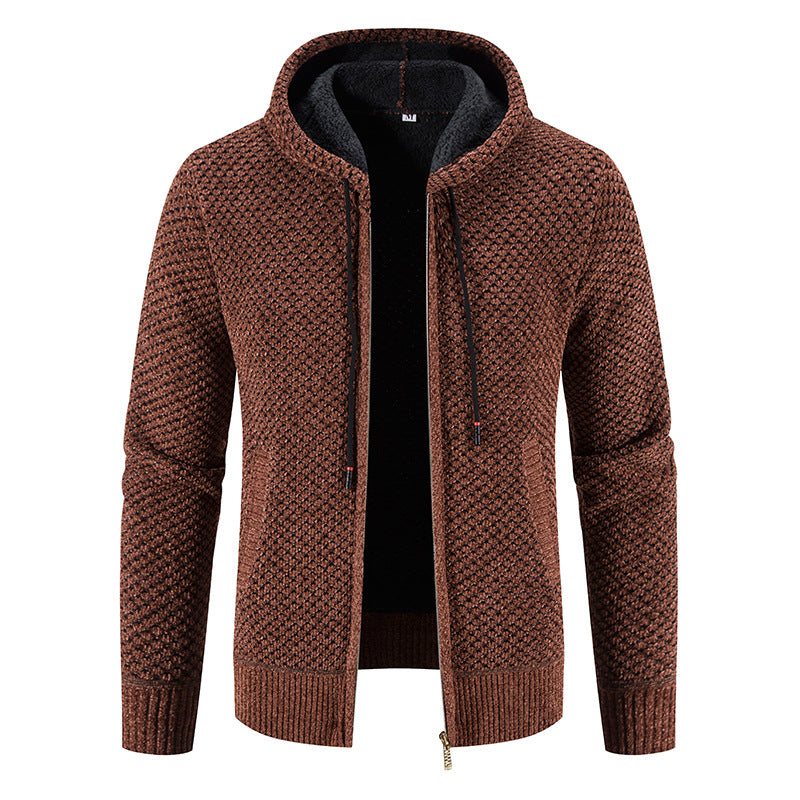 Reynard - Cardigan modern din fleece cu glugă pentru bărbați