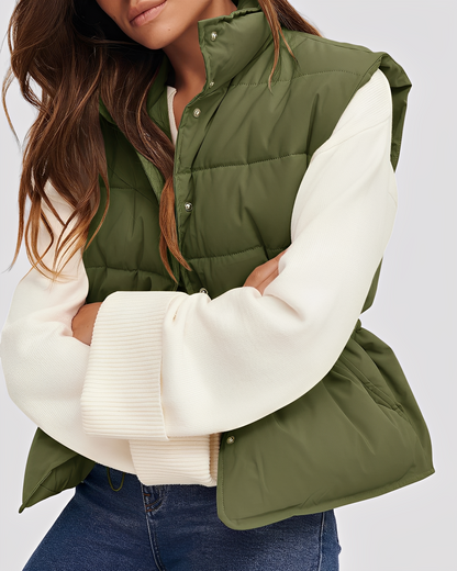 Aimee - Vestă de damă lejeră, căptușită, cu un singur rând