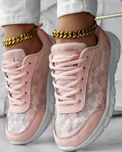 Elisabeth - Pantofi sport confortabili, care lasă piciorul să respire, cu model floral pentru femei