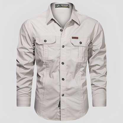 Ranulph - Cămașă bărbătească cu buzunare și mâneci lungi