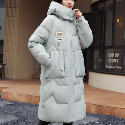 Rexanne - Palton lung și la modă cu glugă pentru femei