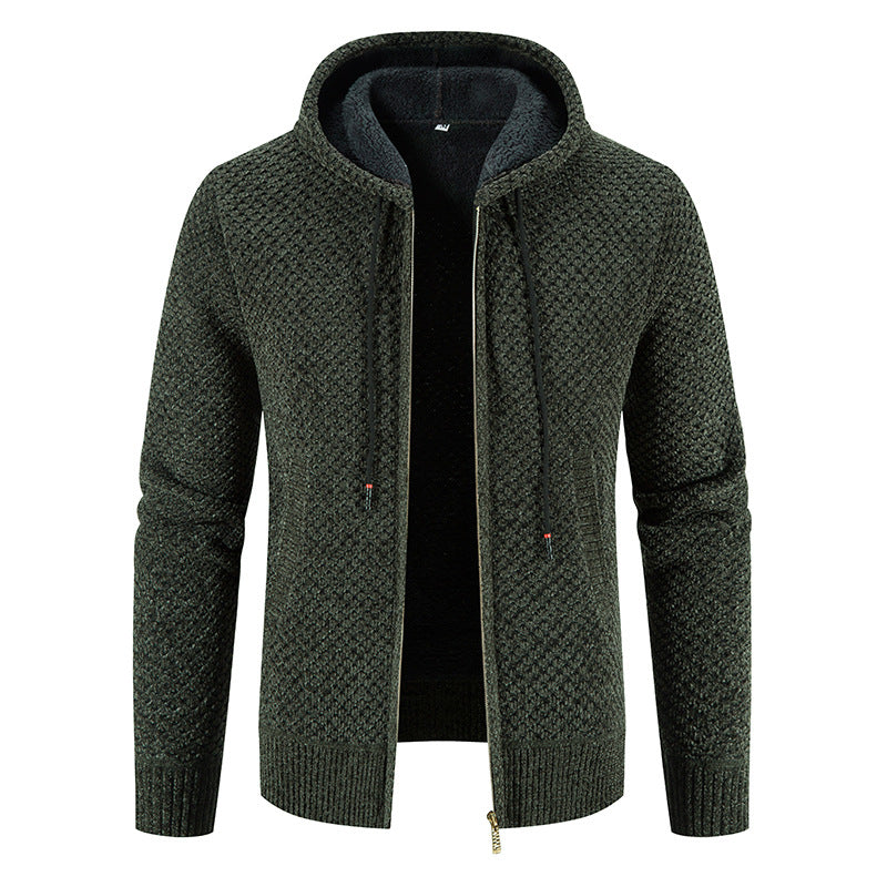 Reynard - Cardigan modern din fleece cu glugă pentru bărbați