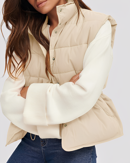 Aimee - Vestă de damă lejeră, căptușită, cu un singur rând