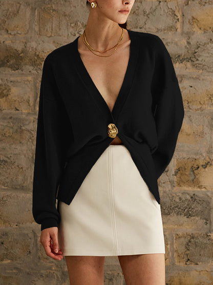 Clarissa – Jachetă din tricot cu butoane aurii